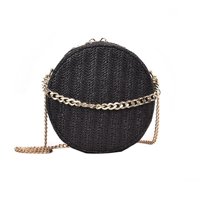 Hand-woven Round Woman's Shoulder Bag