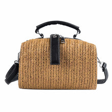 Load image into Gallery viewer, Leather+Straw Handbags