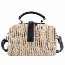 Load image into Gallery viewer, Leather+Straw Handbags